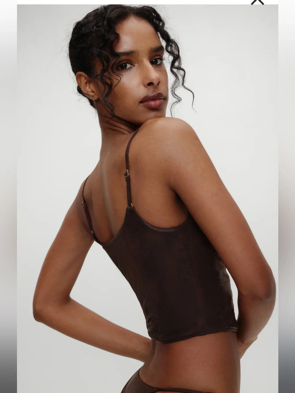 Frankie’s Bikinis Bella Hadid Ranch Corset Bikini Top